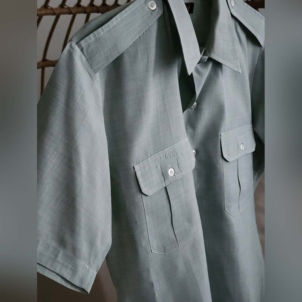 Citadel Vintage USA Military Men's Short Sleeve Wool/Polyester Blend Size 16 - Picture 4 of 12